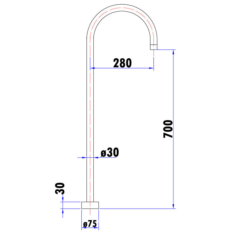 Otus Freestanding floor Spout Brushed Copper