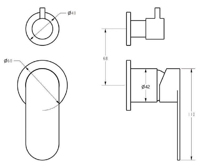 Sora SS Wall Mixer Divertor Trim Kits Stainless Steel