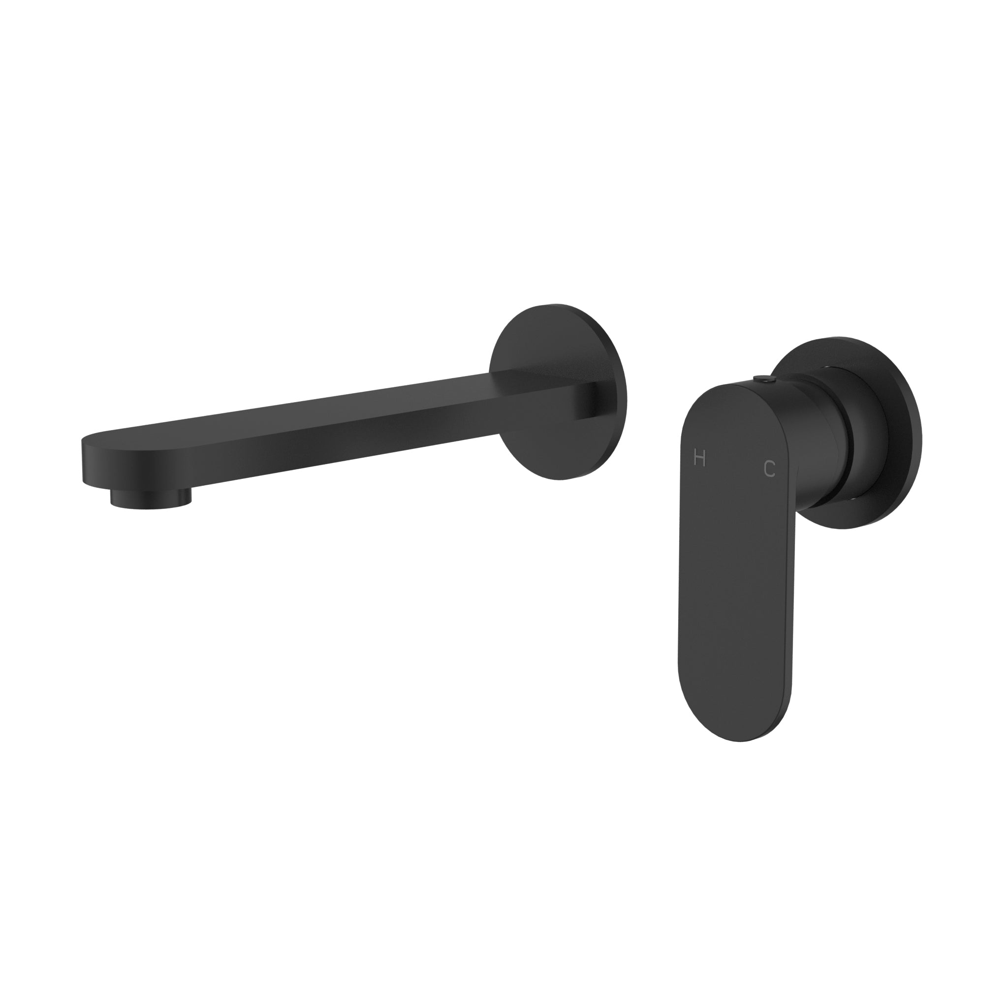 Sora SS Wall Basin Mixer Spout Seperate Plate Trim Kits Matt Black