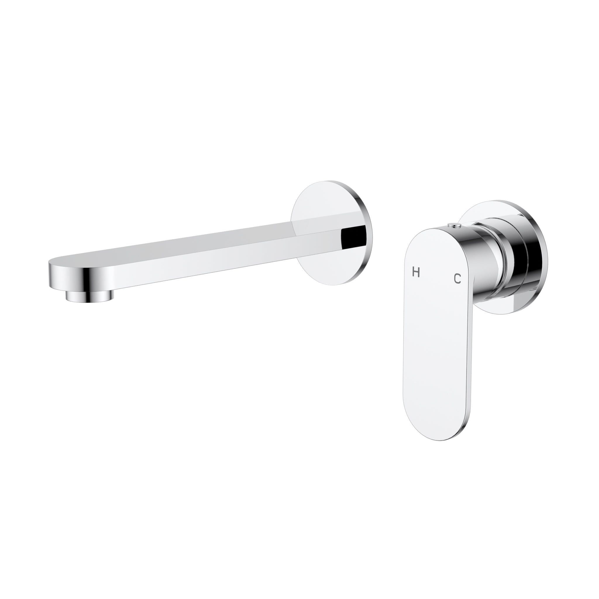 Sora SS Wall Basin Mixer Spout Seperate Plate Trim Kits Chrome