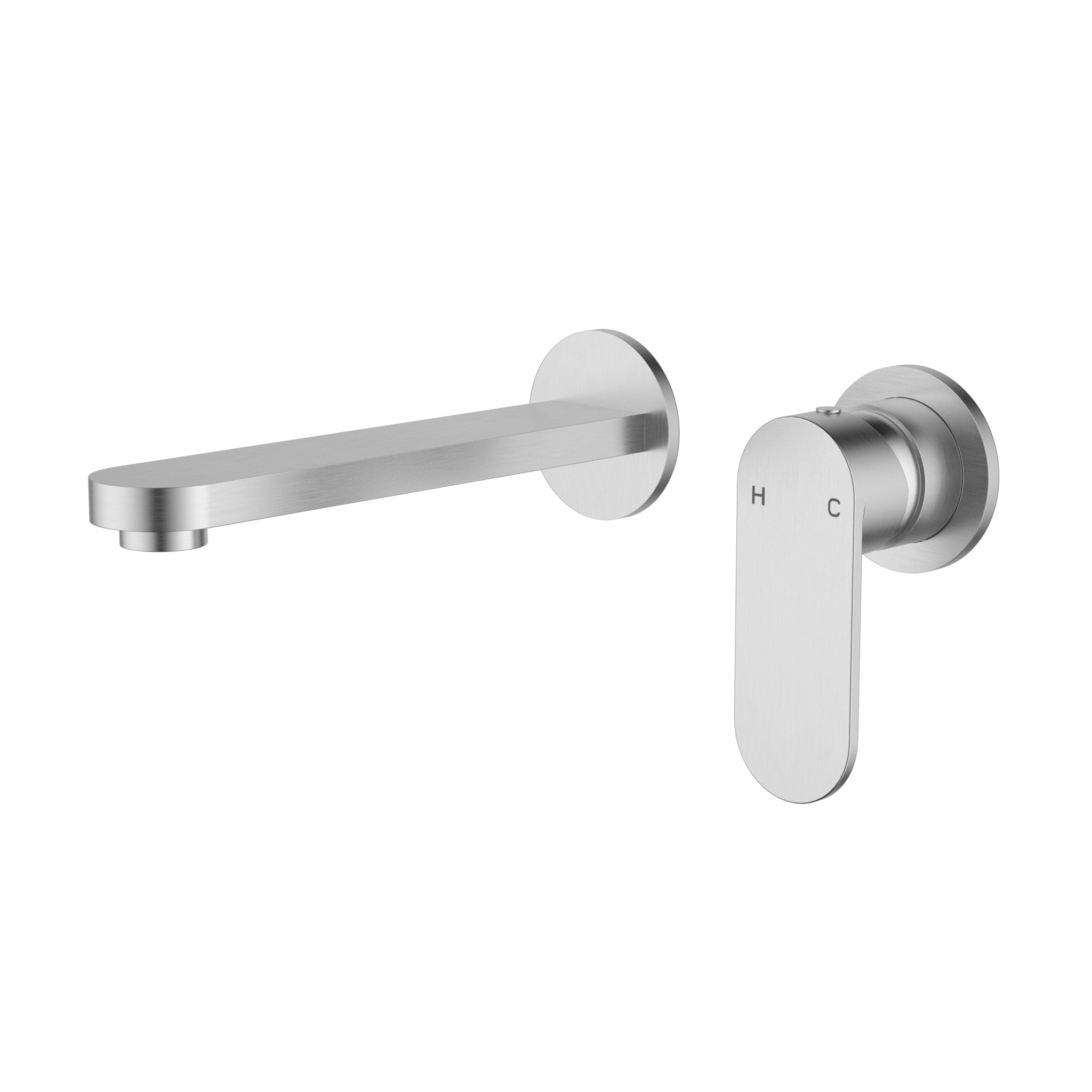 Sora SS Wall Basin Mixer Spout Seperate Plate Trim Kits Stainless Steel