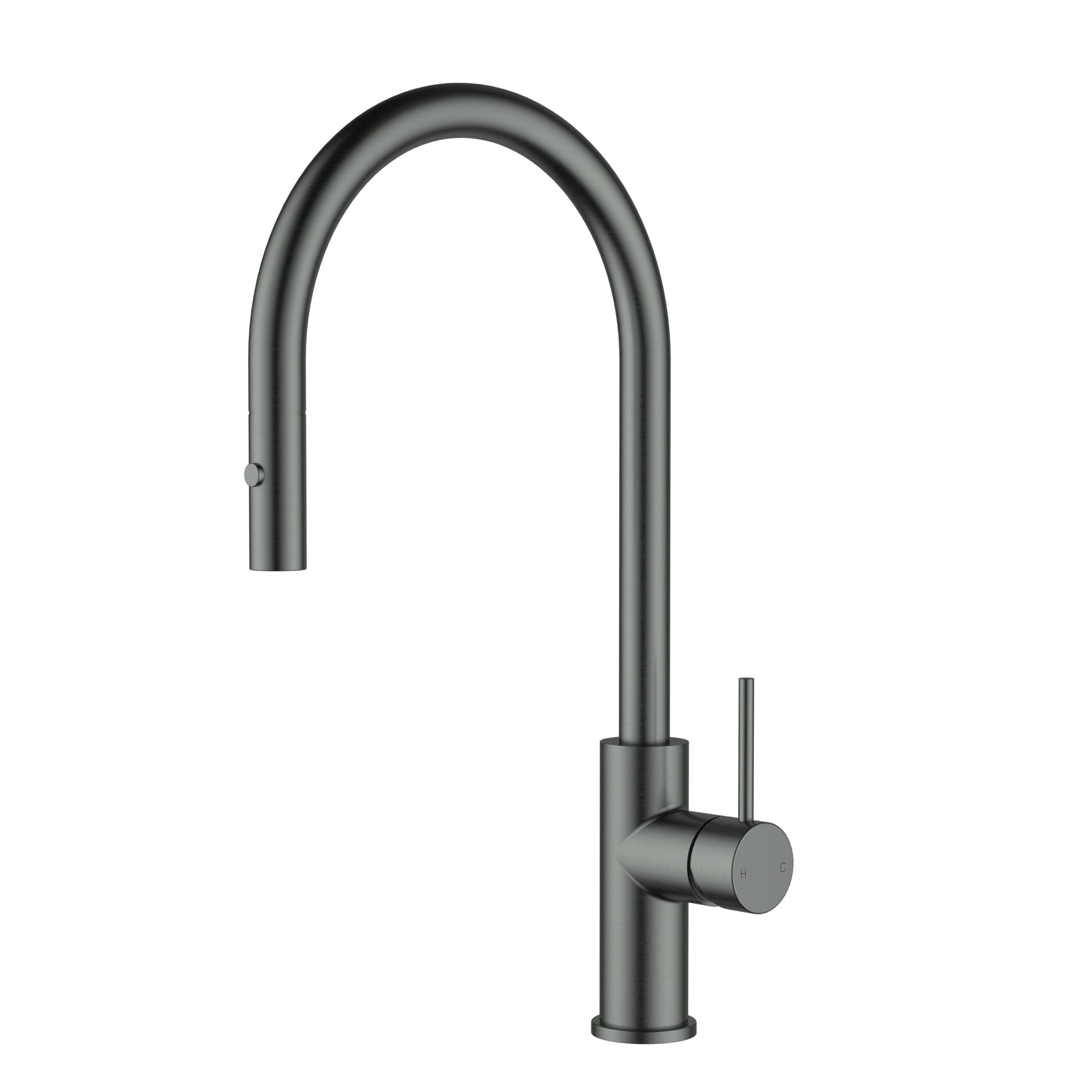 Otus Slimline SS Gooseneck Pull-Out Kitchen And Laundry Sink Mixer Gun Metal