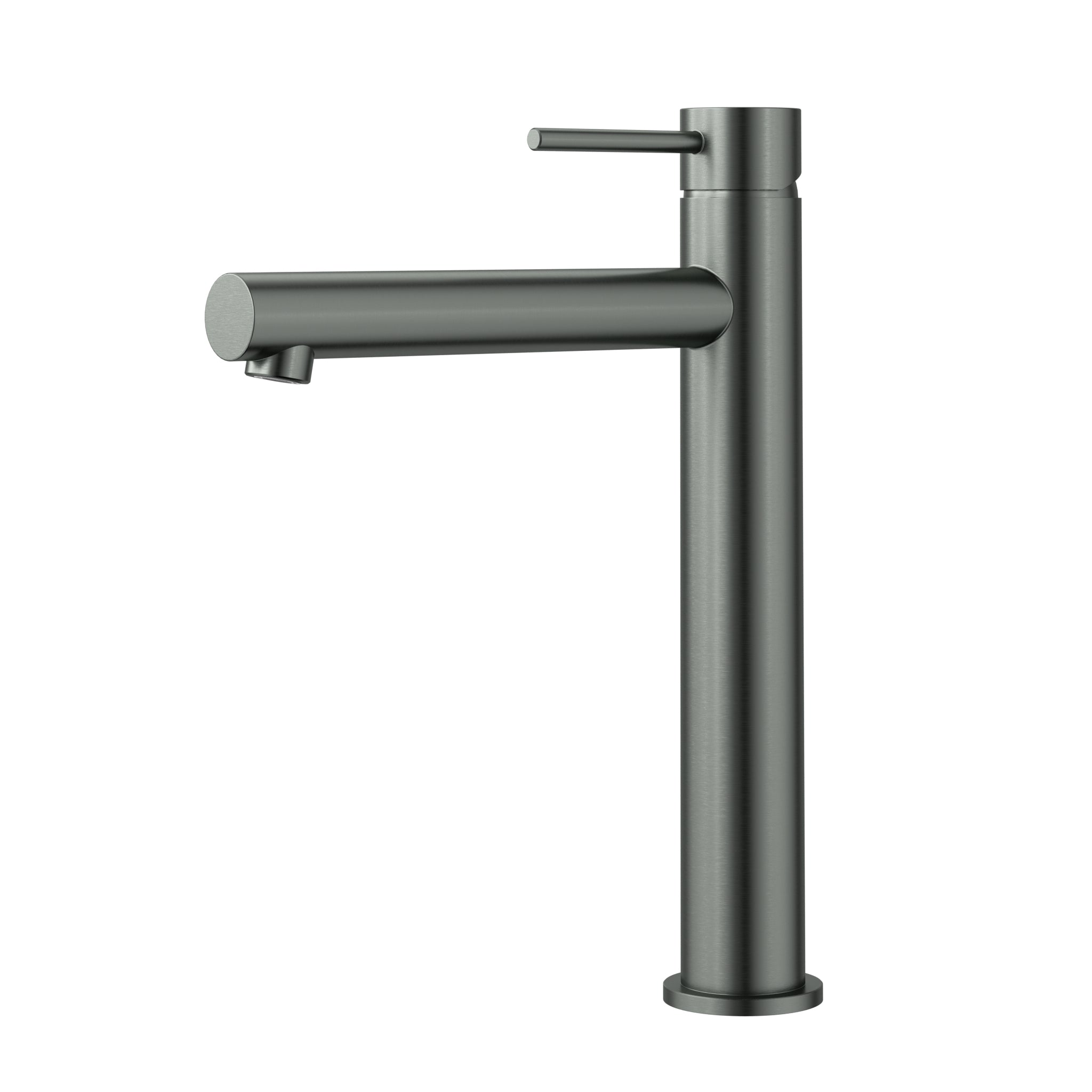 Otus Slimline SS High Rise Straight Spout Basin Mixer Gun Metal