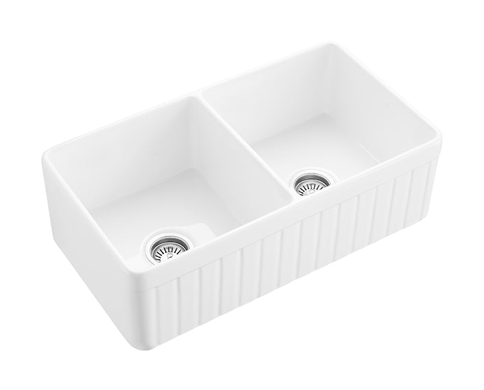 Gross White Greenwich Fireclay Farmhouse Sink 838*457*255