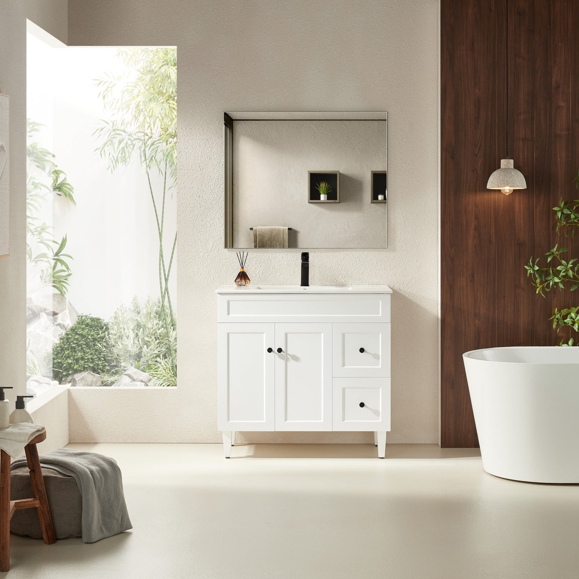 Harrington PVC Freestanding Vanity Matte White