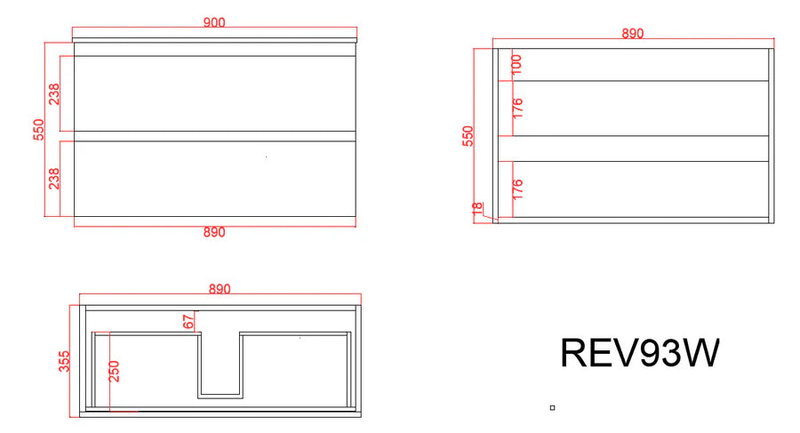 Revive PVC Waterproof  Wall Hung Bathroom Vanity  Matte White