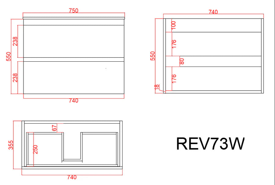Revive PVC Waterproof  Wall Hung Bathroom Vanity  Matte White