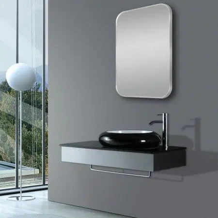 450*750mm Matte Brushed Black Non-Luminous Framed Mirror Mounted Vertical or Horizontal