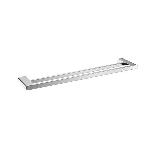 AU Chrome Double Towel Rail 600mm - Living and Bathroom