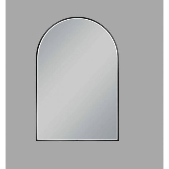 600*900mm Arch 3 Color Lighting Matte Black Aluminum Framed Front Hidden LED Mirror with Touch Sensor Switch - Living and Bathroom